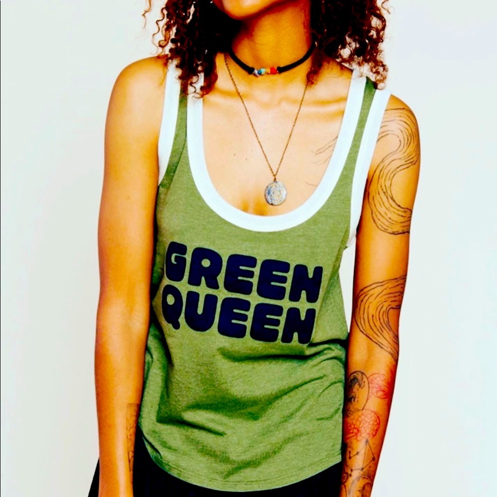 NWT EARTHBOUND TRADING COMPANY BOHO MEAN GREEN TANK OLIVE GREEN L AND XL